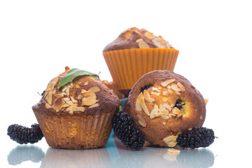 sweet muffins with berries inside