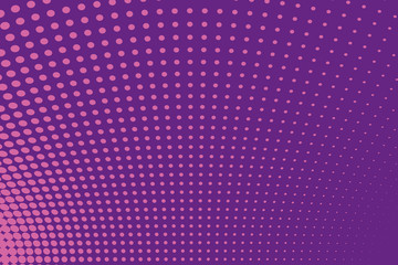 Abstract futuristic halftone pattern. Comic background. Dotted backdrop with circles, dots, point small scale. Pink, purple color