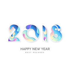 Number 2018 Happy New Year, Vector brochure design template. Cover of business annual diary or 2018 calendar, modern abstract background.