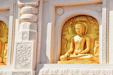 Stone-Carved Buddha Statue at Wat Pa Siri Wattana Wisut in Nakhon Sawan