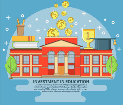 Investment in education concept vector illustration in flat style design