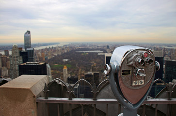 Blick &uuml;ber den Central Park in New York vom Rockefeller Building