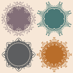 Set of floral frames