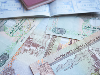 UAE dirham currency notes
