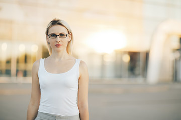 Portrait of a professional business woman smiling outdoor