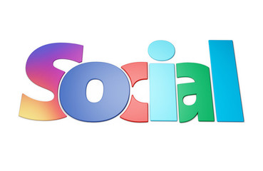 Naklejka na ściany i meble Social write colored with the principal social network color