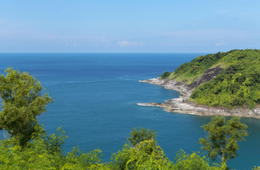 Seascape, tropical island, sunny day