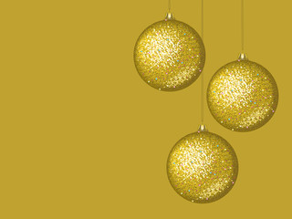 New Year's gold glass balls 