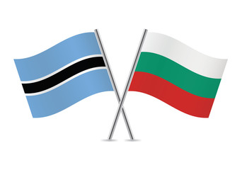 Botswana and Bulgaria flags.Vector illustration.