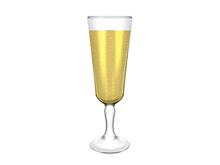 a transparent glass of wine for a new year or another holiday
