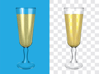 a transparent glass of wine for a new year or another holiday