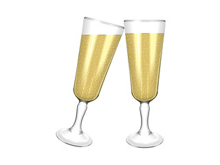 a transparent glass of wine for a new year or another holiday