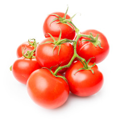 tomato isolated on white background.  Bunch of fresh tomatoes