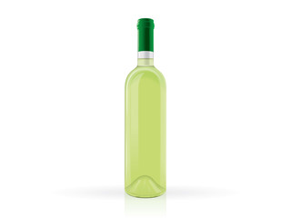 transparent bottle of wine mock up vector template