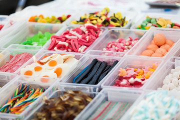 Sweet display on a market