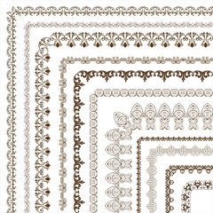 Set of vector frames and borders. A set of luxurious decorative frames and borders.