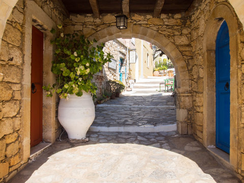 Arolithos, Cretan traditional village in Crete, Greece