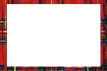 Red Tartan type Scottish frame with a white space to write a mes