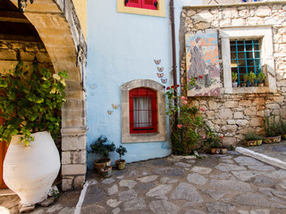 Fototapeta na wymiar Arolithos, Cretan traditional village in Crete, Greece