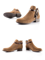 Group of shoes on isolated background, comfortable footwear.