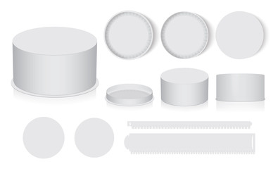 round box is easy to change colors mock up vector template