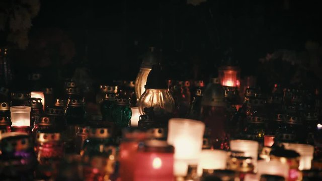 Burning candles on the day of the dead, Halloween