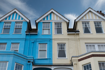Fototapeta na wymiar Guest Houses on Aldeburgh sea front