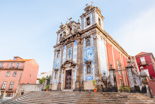 View on the church of Saint Ildephonsus of Toledo in Porto city, Portugal