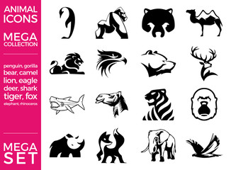Fototapeta premium Mega Pack and Mega Set Vector Animals Icons Set EPS 10