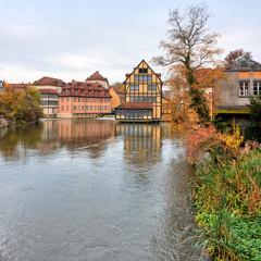 Obraz premium Bamberg - Regnitz mit Mühlenviertel
