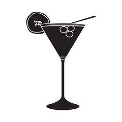 Isolated cocktail silhouette