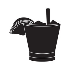 Isolated cocktail silhouette