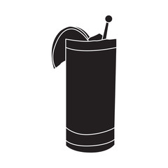 Isolated cocktail silhouette