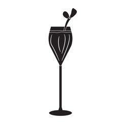 Isolated cocktail silhouette
