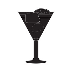 Isolated cocktail silhouette