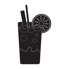 Isolated cocktail silhouette