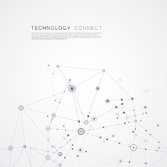 Vector connect lines and dots. Cover template for sciense and technology presentation or web
