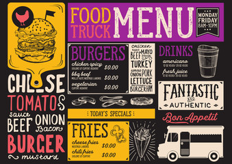 Food truck menu template. - 181059908