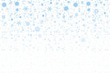 Christmas snow. Falling snowflakes on white background. Snowfall. Vector illustration, eps 10. - 181059955