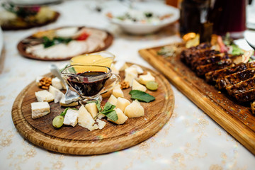 Beautifully decorated catering banquet table