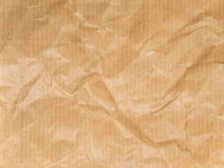 Crumpled brown striped packing paper
