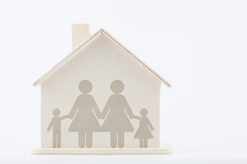 Family diversity concept: Two women with children at home