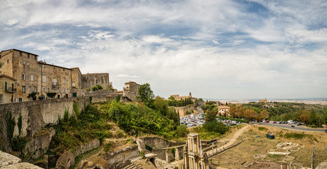 Fototapeta na wymiar view of Roman ruins in Volterra