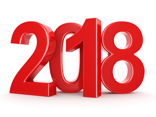 3D rendering 2018 New Year red digits