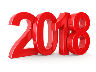 3D rendering 2018 New Year red digits