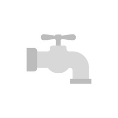 Flat icon metal water tap isolated on white background. Vector illustration.