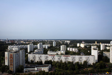 Вид на  жилые районы Минска с Национальной библиотеки, Беларусь