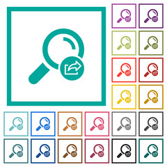 Export search results flat color icons with quadrant frames