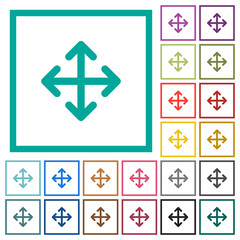 Move arrows flat color icons with quadrant frames