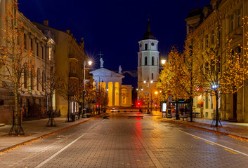 Fototapeta na wymiar Vilnius. Night Street.